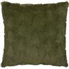furn. Cuscino imbottito in piuma Pines - Cuscino decorativo invernale in morbida pelliccia sintetica bifacciale con motivo a forma di albero in rilievo (verde foresta - 50x50cm)
