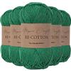 Utopia Crafts Re-Cotton Filato DK, 5x100g 750m, 80% Cotone Riciclato 20% Poliestere Riciclato, Certificato OEKO-TEX, Maglia e Uncinetto, Berretto, Sciarpa, Cardigan, Amigurumi, Verde Pino