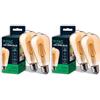 V-TAC 2x Lampadina LED Filamento Ambrata ST64 con Attacco E27-8W (Equivalenti a 50W) - 720 Lumen - Lampadine Vintage Retrò - Massima Efficienza e Risparmio Energetico - 2200K Luce Calda