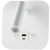 V-TAC Applique da Parete con Faretto LED Chip CREE 8W Orientabile + Retroilluminazione 2× USB-PD 20W Bianco 3000K - SKU 240026