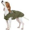Kuoser - Cappotto invernale per cani in tela, giacca calda e riflettente in pile per cuccioli di taglia piccola, media e grande, gilet per cani impermeabile e antivento con foro di imbracatura, XS-3XL
