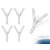 Lhbwhiz 4 pezzi connettori per pompa dell'aria per acquario,connettore a Y per tubo flessibile,adattatore per tubo flessibile dell'aria,connettore per tubo flessibile,utilizzato acquari(4,8 mm,bianco)
