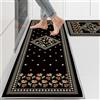 PQCXXA Tappeto Cucina Passatoia,Tappeto cucina Antiscivolo e Lavabile per Cameretta Soggiorno Corridoio Entrata,40x120cm+40x60cm