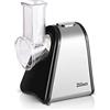 Zilan Affettaverdure Elettrico 4 in 1, Grattugia e Affettatrice 200W, Tritatutto per Verdure e Frutta, Coni in Acciaio Inox, Facile da Pulire