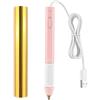 Briartw Set di penne con punta in grassetto da 2,5 mm e rotolo di lamina a caldo dorata, penna rosa attiva, USB-5 V, per una bellezza lucida su carta, legno, pelle, scrivere, disegnare, tracciare e