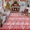 PureCozy Tappeto Salotto Natalizio, Tappeti Camera Da Letto, 200x300cm Tappeto Vintage Corridoio Antiscivolo Lavabile Pelo Corto per Soggiorno,Cucina, Ufficio, Interno,Rosso