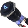 ETOPARS Custodia Nera 19mm 12V 5A Auto Luce Blu Corno Pulsante Clacson 19mm Interruttore a Levetta in Metallo Momentaneo 5Pin Testa Alta