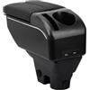 ZENVI Braccioli Compatible with Citroen C3 Braccioli Mk3 2017-2023 Console Centrale Organizer Immagazzinaggio Scatola Stile Doppia Porta Utilizzabile Per Autisti Supporto Gomito (Stile Nero)
