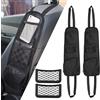 PYSEOSISE Organizer Laterale per Sedile Auto, 4 Pezzi Organizzatore per Auto Nero, Tasca Portaoggetti Universale Rete Organizer Laterale del Sedile per Camion Furgone SUV