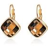 Crystalline Azuria Donna 18ct Placcato Oro Rosa Cristalli Topazio simulato Marrone Rombo Quadrato Retro Orecchini Pendenti Monachella