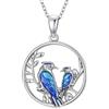 LONAGO Collana due ciondoli colibrì smaltati, argento sterling 925, collana per la mamma, ciondolo uccellino argentato per donna, regalo per la festa della mamma