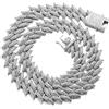 HALUKAKAH Diamante Catena Cubano Uomo 20MM,Platino Oro Bianco Catena d'oro 3 Righe Catena di Spine di Diamanti Collana 50cm,Diamanti da Laboratorio,con Confezione Regalo Gratuita