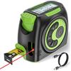 Huepar Misuratore a nastro telemetro laser 2 in 1, dispositivo di misurazione laser da 60 m e misuratore a nastro da 5 m con ricarica USB e HD LCD - Pitagora, area, volume, telemetro digitale