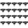 QUARKZMAN 20 Pezzi Manopole ad Ala M6 x 12mm Filettatura Maschio Plastica Manopole a T Manopole Filettate Maniglie di Serraggio a Mano Vite a Pollice, Nero