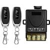 DONJON Interruttore remoto wireless con 328ft a lungo raggio DC 12V/24V/48V/72V per allarme antifurto, sistemi di sicurezza Porta Lind rullo, barriere cancello, cicli motore ecc. (12V black)