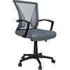 VOUNOT® Sedia da Ufficio Scrivania Ergonomica, Poltrona Ufficio da Computer ad Altezza Regolabile con Supporto Lombare e Braccioli Fissi, Schienale in Rete Girevole a 360°, Grigio