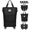 Duscdesp Borsa da viaggio con ruote rimovibili, Nero , Large (55 x 22 x 72 cm), Classico