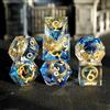 Elifel Dadi D&D D4 D6 D8 D10 D12 D20 D% Dadi DND Set 7 pezzi Poliedrici Fatti a Mano Resina con Bordi Affilati per Dungeons and Dragons Pathfinder Roll Giochi da tavolo Giochi RPG MTG con Confezione Regalo
