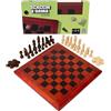 Spin Master Games Editrice Giochi, Giochi da Tavolo Classici, Scacchi e Dama Deluxe, Scacchiera Pieghevole in Legno, Scacchiera professionale, dai 8 anni in su