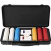 SLOWPLAY Set poker in ceramica Godel, fiches 12 g/43 mm, Texas Hold'em | 300 pezzi senza valore; valigetta premium in PC effetto specchio; fiches in composito ceramico; stile minimalista