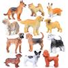 SIENON Set di 12 mini statuette per cani realistiche, statuette di cuccioli di plastica, animali in miniatura, giocattoli per cani e cupcake topper, uova di Pasqua, compleanno