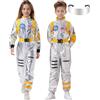 HarnyLoom Costume Astronauta Bambino Adulto, Vestito Astronauta Donna Uomo Tuta Acchiali Completo Cosplay Carnevale Halloween Fasching (Giallo-Bambino, XL)