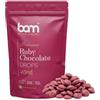 BAM Gocce di Cioccolato 250 g - Cioccolato Bianco con Aroma per Dolci, Creme, Ganache - Cioccolato per Pasticceria di Alta Qualità - Cioccolato Ruby