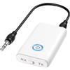 OQIMAX Ricevitore trasmettitore Bluetooth 5.3, adattatore audio wireless Bluetooth 2 in 1 da 3,5 mm con bassa latenza, riduzione del rumore, ricevitore audio plug and play per TV, PC, cuffie,