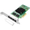 Euqvos Gigabit Ethernet Scheda Adattatore di Rete (NIC) per Intel I350-T4 chipset I350AM2 4x RJ45 Porte PCI Express 2.0 x4 lane 10/100/1000Mbps