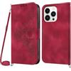 Netany Cover per iPhone 13 Pro con Cordino, Flip Portafoglio Custodia in Pelle, [2 Porta Carte][Chiusura Magnetica],Custodia Libro Antiurto Cover con Laccio per iPhone 13 Pro (6,1 Pollici) (Rosso)