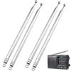 RUNCCI-YUN 4pcs FM DAB Antenna Telescopica，telescopiche acciaio inox 7 sezioni telescopica Antenna per Ricezione DAB AM/FM Stereo