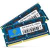Rasalas 8GB kit 2 x 4GB PC3-12800 DDR3L 1600 MHz RAM SODIMM, 4GB 2Rx8 PC3L-12800S DDR3 1600 1.35 V 204 pin CL11 Upgrade Rank Laptop Memoria RAM