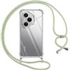Pnakqil Cover per Honor 400 Pro 5G con Cordino, Trasparente Custodia con Laccio Tracolla Cellulare Girocollo Collana Protettiva per Honor 400 Pro 5G 6.7 Pollic, Verde