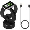 kwmobile Caricatore Compatibile con Samsung Galaxy Fit 3 / Honor Watch Fit/Oppo Band 2 / Keep B4 Smartwatch - Cavo USB 100 cm e Stazione di Ricarica Smart Watch - nero
