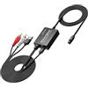 PROZOR Convertitore da RCA a SPDIF 2.1m Cavo da RCA a Digitale con Cavo Ottica 1m + Cable L/R 1,1m Adattatore da Audio Analogico L/R a Ottico Toslink SPDIF Digitale per HDTV Giradischi CD DVD