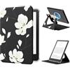 MoKo Custodia Girevole a 360° per 7 eBook Reader 12a Gen 2024, Retro Trasparente Staccabile Magnetica Regolabile con Auto Wake/Sleep, Non compatibile con TCL Remarkable Kobo, Magnolia