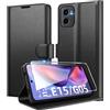 Eirltiy Cover per Motorola Moto E15 / G05 Portafoglio Pelle PU Premium, Custodia Porta Carte Antiurto Bumper Flip Case con 1 Vetro Temperato, Nero