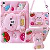 EspZanthic Cover per Bambini per iPad (A16) 11a Gen 11 Pollici 2025/iPad 10a Gen Case 10,9 Pollici 2022, Custodia Morbida in Silicone Antiurto con Portamatite, Carino Supporto Pieghevole, Tracolla