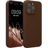 kwmobile Cover per iPhone 16 PRO Max Custodia - Back Case per Smartphone in Silicone TPU - Protezione Gommata - Cioccolato Fondente