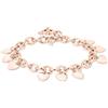 Echtzeit Bracciale da donna - Collana con ciondolo a forma di cuore romantico, design elegante e casual, alla moda per ogni look, ideale come regalo o simbolo d'amore, 230 mm, Acciaio inossidabile