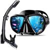 kudmwcc Maschera Subacquea per Adulti, Maschera Subacquea con Maschera e Boccaglio, Maschera Snorkeling 180° a Prova di Perdite e Antiappannamento il Nuoto e le Immersioni