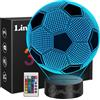YverLand Lampada LED a forma di pallone da calcio, 16 colori e telecomando. Decorazione sportiva per camere da letto e scrivanie. Regalo comunione, compleanno (1 pallone da calcio)
