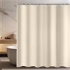 Lerores - Tenda per doccia e vasca da bagno, 180 x 170 cm, beige, con fondo pesante antimuffa, in tessuto impermeabile e lavabile, in poliestere, per bagno, con 12 anelli per tenda da doccia