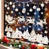 wondever Adesivi Finestra Casa di Natale 3D Vetrofanie Adesivi Anticollisione per Babbo Natale e Renna Adesivi Elettrostatici Stickers per Vetro Porte Finestre