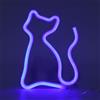 TOTITOM Insegna al Neon a Forma di Gatto Arte Decorativa a Luce al Neon a LED per la Festa di Nozze Lampada da Parete alimentata a Batteria/USB con Luce Decorativa(Blu) Regalo di San Valentino
