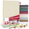 DecoHomeTextil Heimtextilmanufaktur Lenzuolo con angoli Jersey 100% cotone Champagne Set da 2(2x) 140-160x200 cm