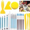 Glarks Set di 22 strumenti per scolpire l'argilla, tra cui strumenti per punteggiatura a doppia estremità, penna a sfera, penne con punta in gomma e strumenti in plastica per goffratura, nail art e