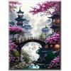 Yiminu.DS Diamond Painting Kit Completo 1 Pezzi, Diamanti Painting Kit 5D Adulti, Pittura Diamante Quadri Con Perline, 30Cm X 40Cm, Paesaggio fiore retrò