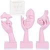 oliruim Set di 3 piccole statue pensatrici, arte astratta rosa, decorazione per la casa, appartamento, libreria, mensola sospesa, tavolino da caffè, scrivania, bagno, decorazione (3 pezzi, rosa, 15,2