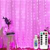 Yizhet Tenda Luminosa, 3m x 3m Luci per Tenda 300 Led Rosa, 8 Modalità, con Telecomando, Timer e Dimmer, Impermeabile IP65 per Natale, Festa, Matrimonio, alimentato da USB